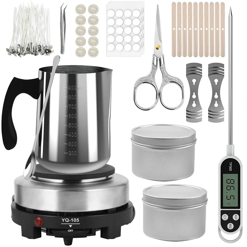 Candle Making Kit For Adults - Candle Pouring Pot with Electric Hot