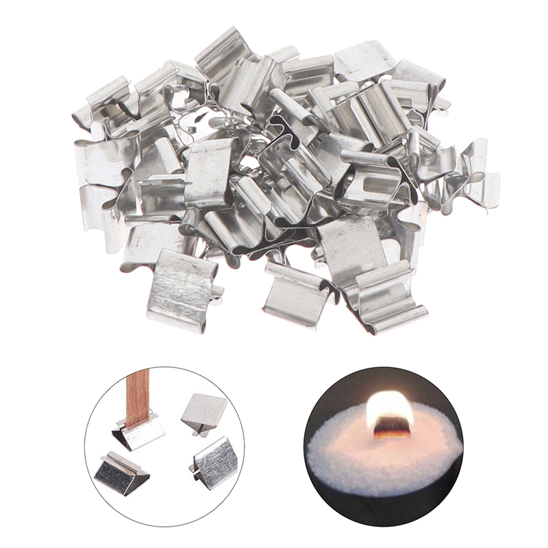 Candle Making Kits - 50pcs Wood Candle Wicks Base Clip