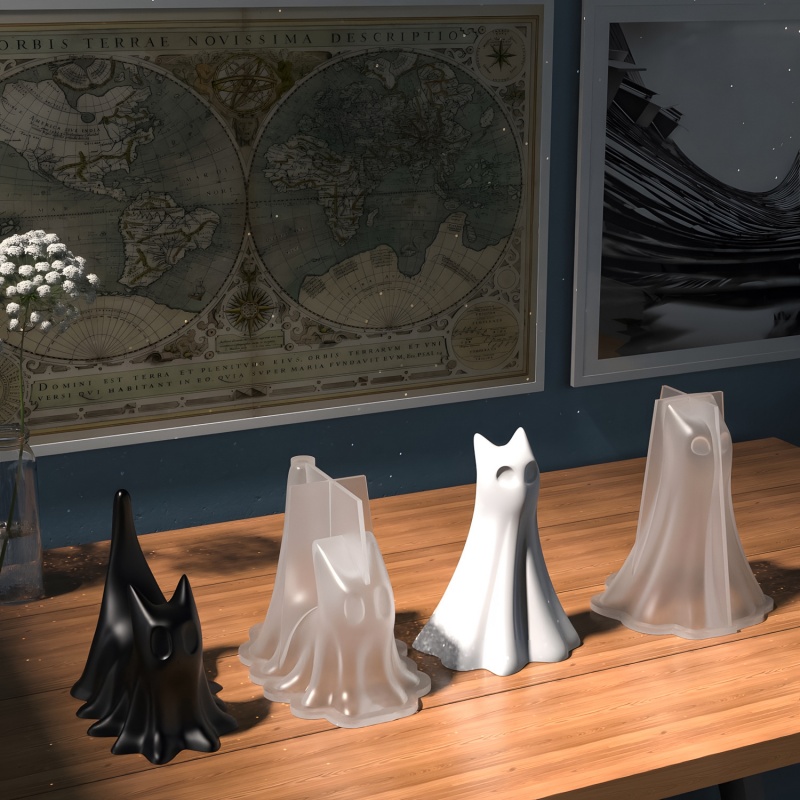 Ghost Cat Halloween Desktop Or - Candle Making Ideas ulasan dan harga