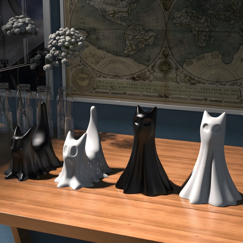 Ghost Cat Halloween Desktop Or - Candle Making Ideas ulasan dan harga
