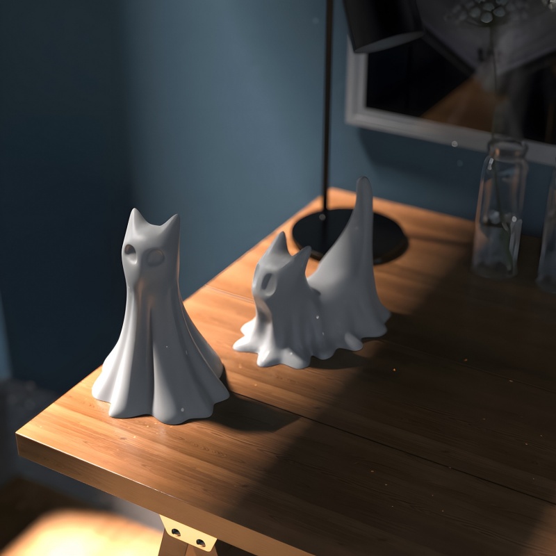 Ghost Cat Halloween Desktop Or - Candle Making Ideas ulasan dan harga