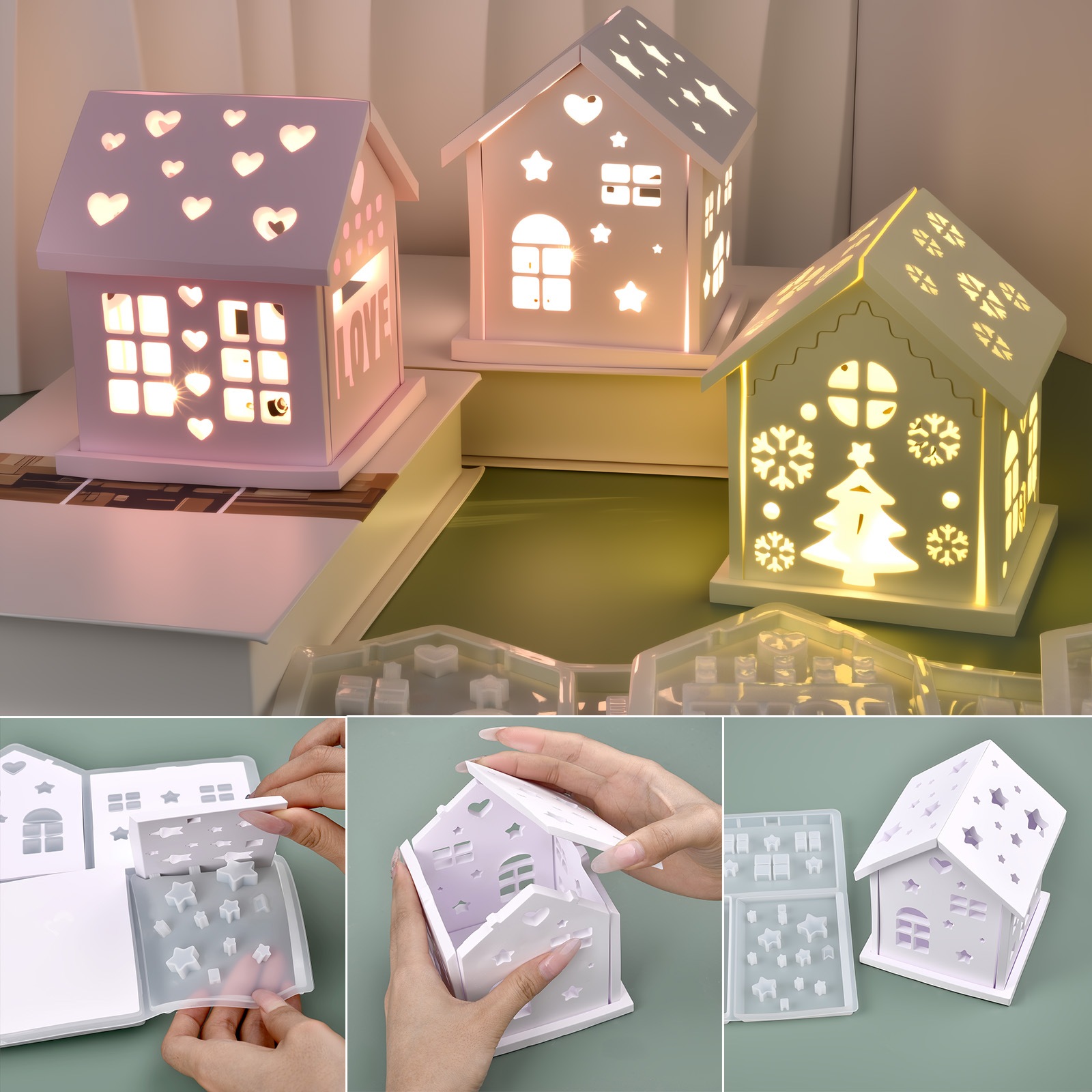 3D House Silicone Mold DIY Chr - Candle Making Ideas ulasan dan harga