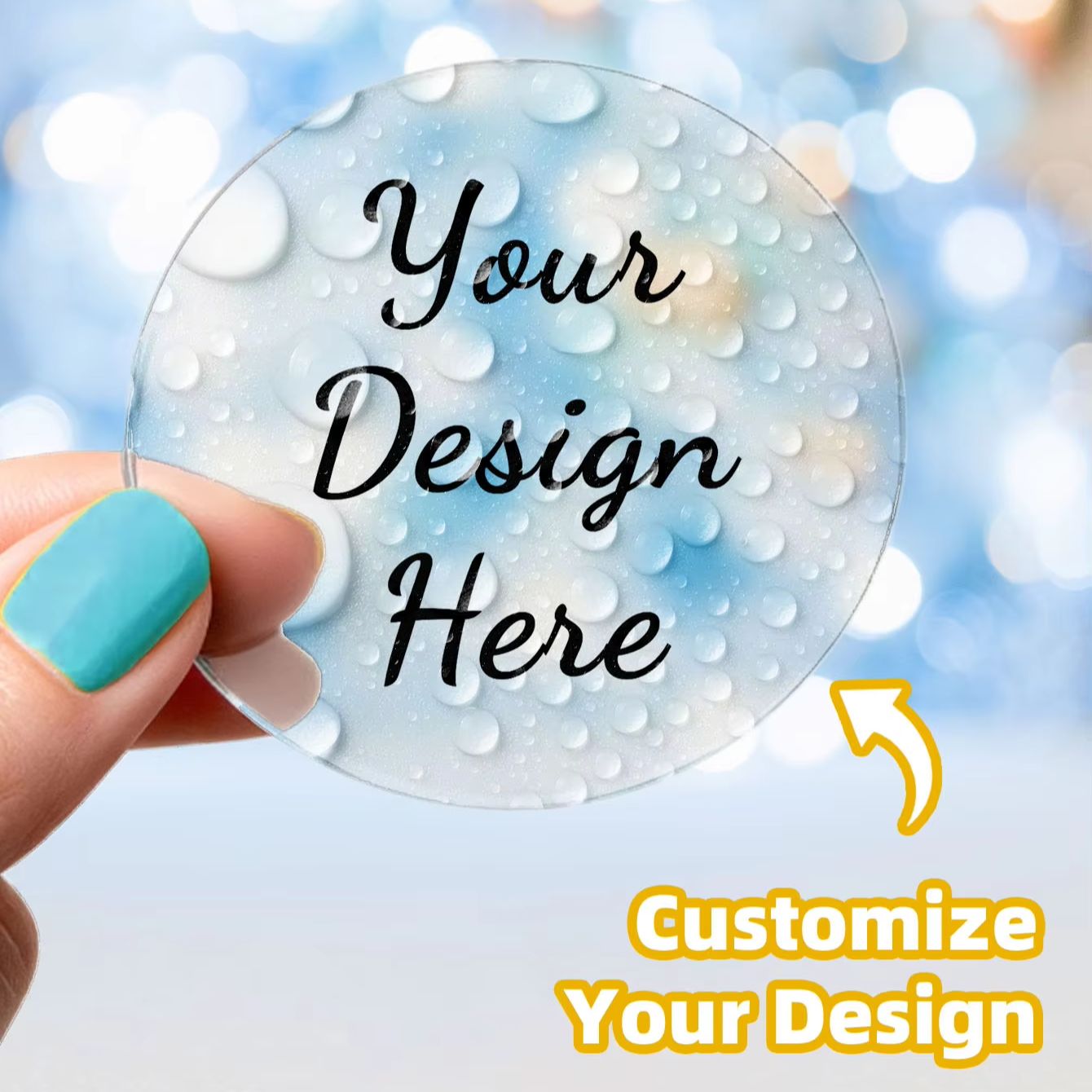 1/50/100PCS Custom Round Water - Label Sticker Round ulasan dan harga