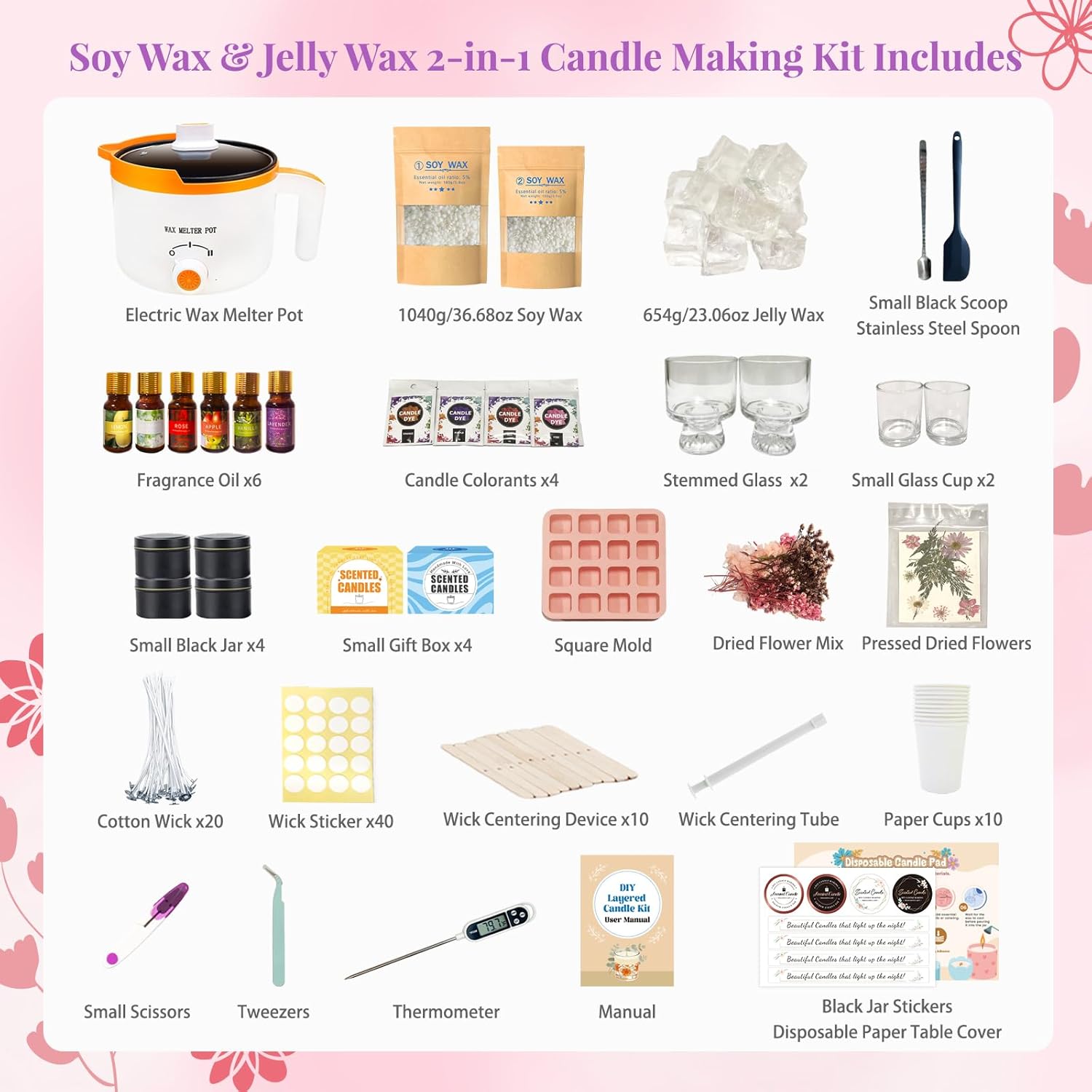 2-in-1 Soy & Jelly Wax DIY Can - Candle Making Kit For Adults ulasan dan harga