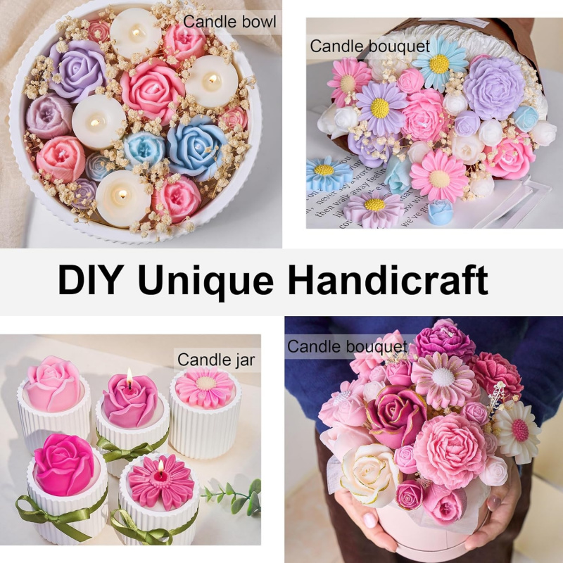 5Flower Candle Mold Set，3D Flo - Candle Making Kits ulasan dan harga