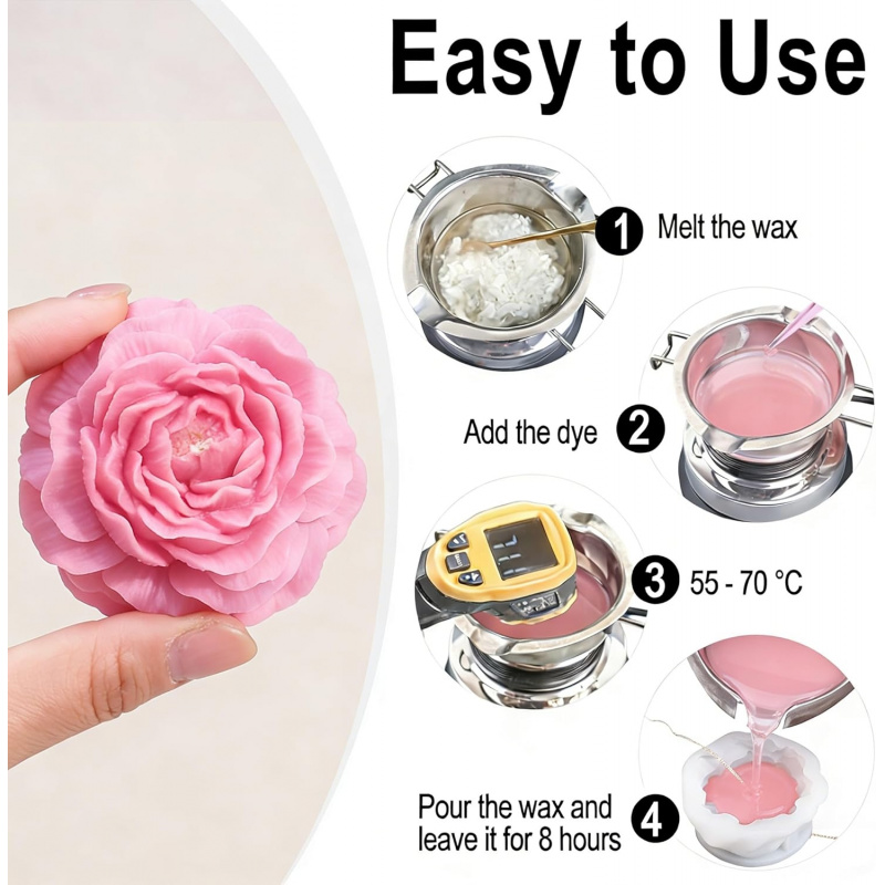 5Flower Candle Mold Set，3D Flo - Candle Making Kits ulasan dan harga
