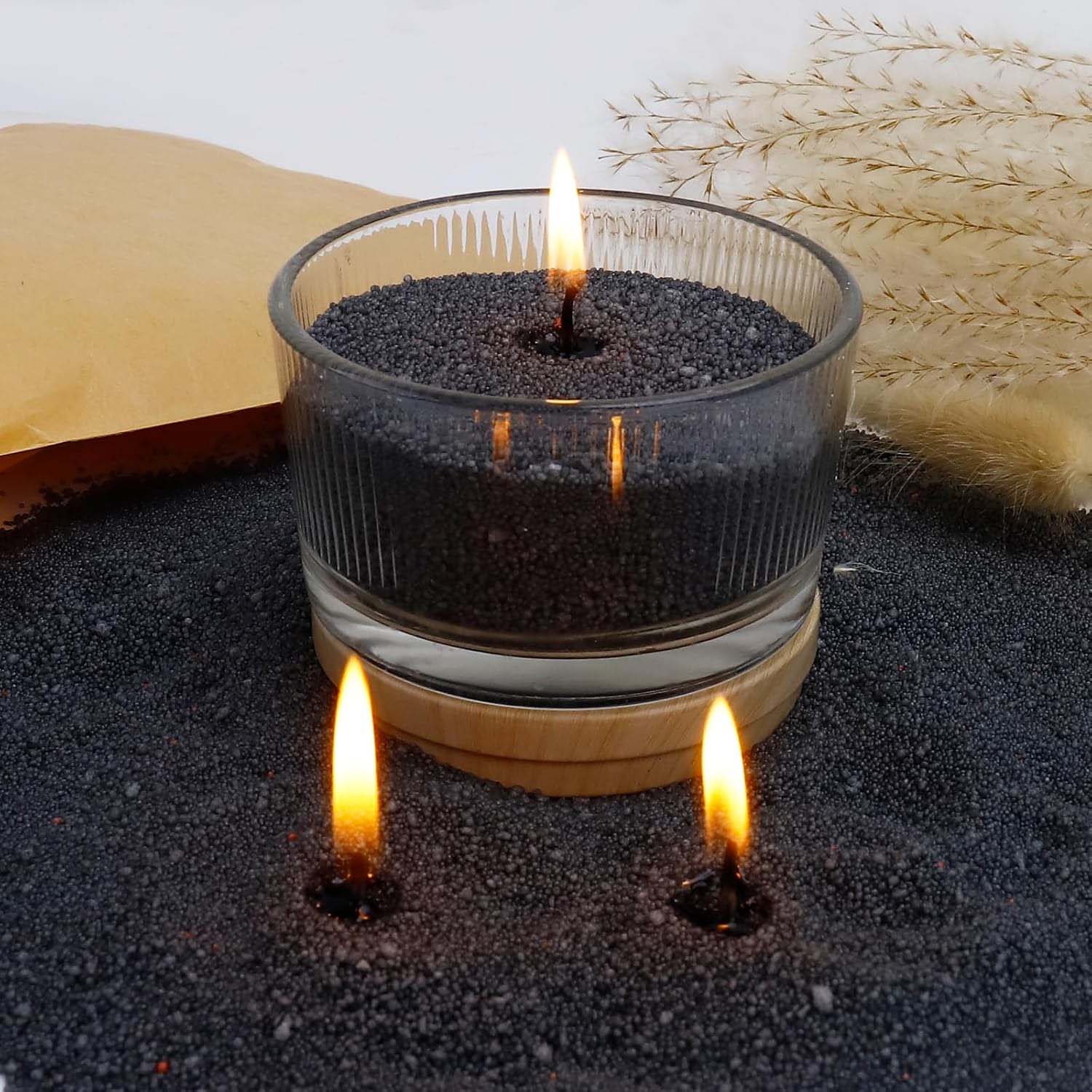 Black Candle Sand with Wick, 2 - Candle Making Wax ulasan dan harga